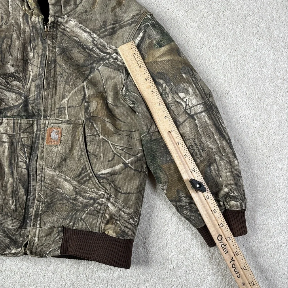 Carhartt Camo Jacket Youth Small 7-8‎ Insulated Realtree Hooded Canvas Mossy Oak